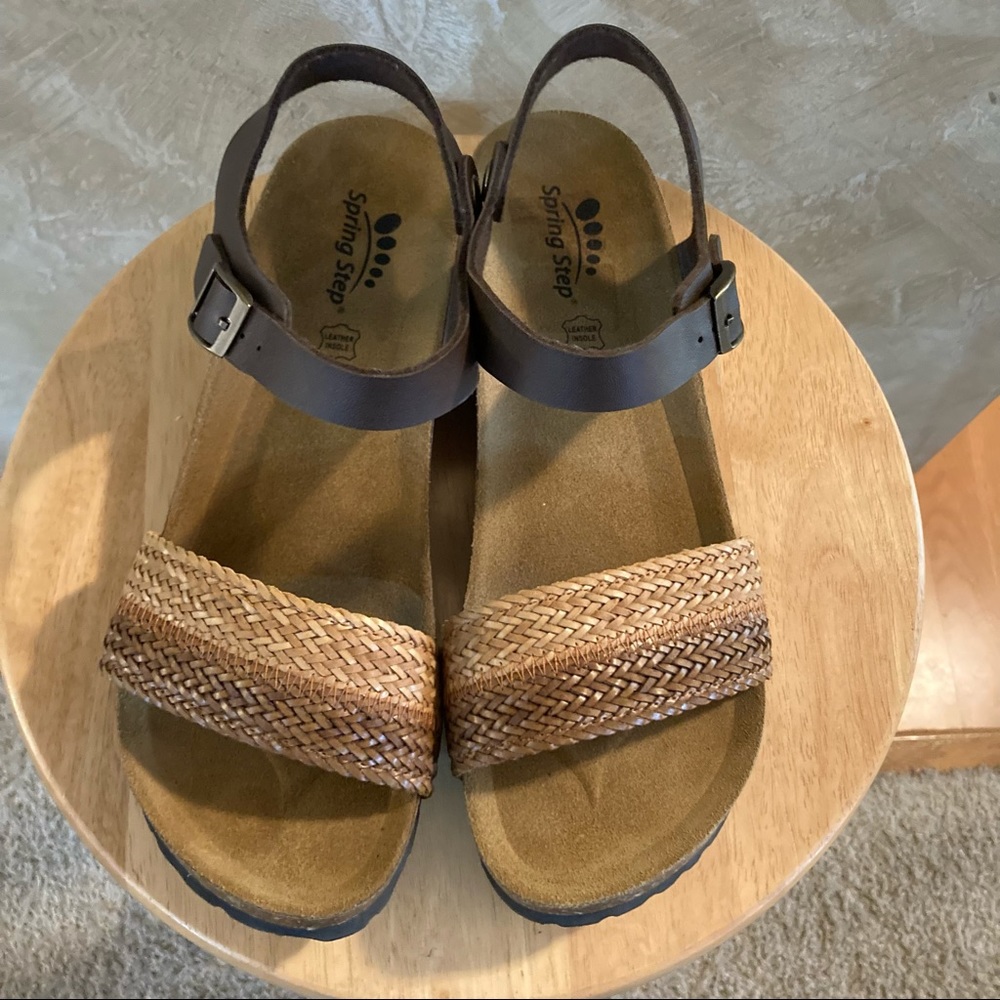 Spring Step Woven Wedge Sandals - Picture 2 of 6